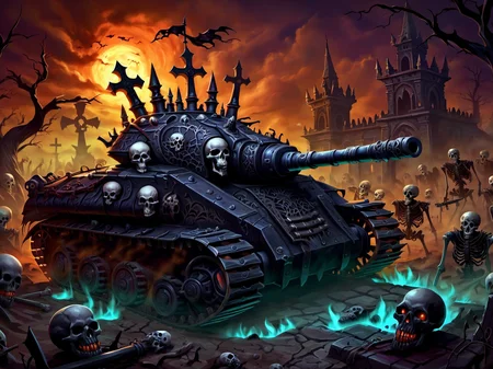 <lora:MagicAI:.7>     NecromancyAI   tank , Highly detailed, stylized fantasy setting, digital painting , intricate detailed background