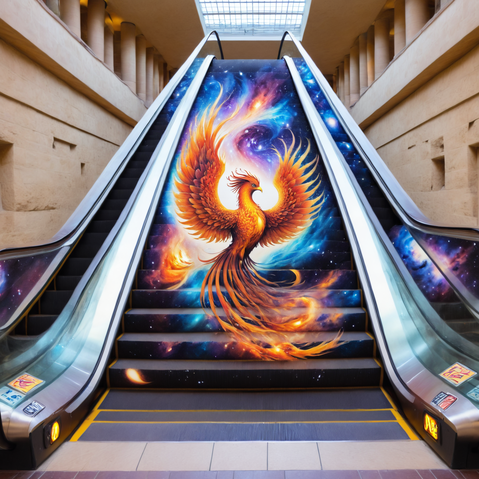 escalator-art of a phoenix, galaxy,  <lora:escalator-art6:0.8>