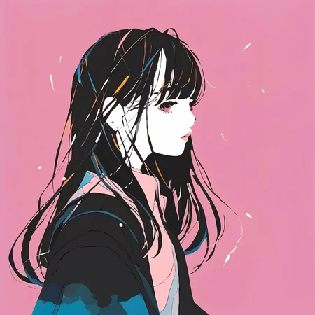 <lora:mourning_girl_xl_v1>,1girl,pink background,