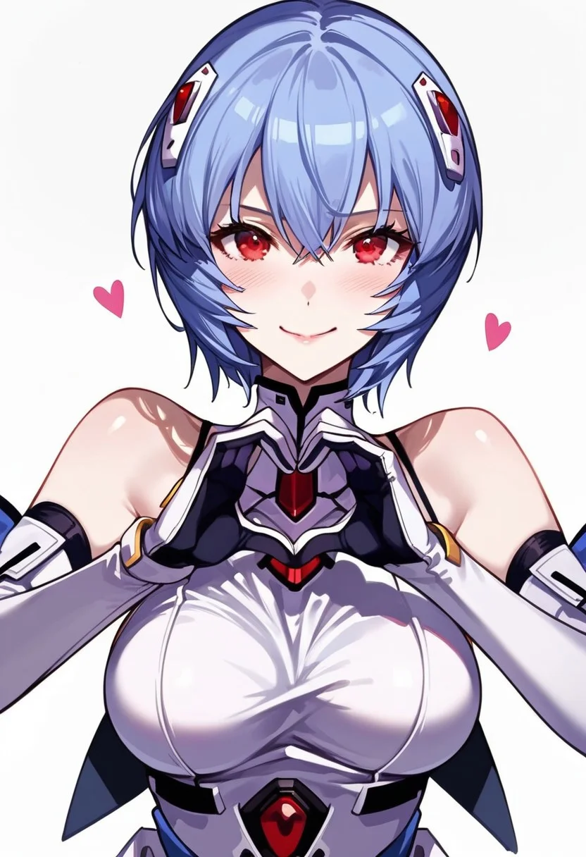 score_9, score_8_up, score_7_up, source_anime, ayanami rei,blue hair,red eyes ,1girl,solo,elbow gloves,
<lora:Fixhands_anime_bdsqlsz_V1:1>,
light_blush,
white background,looking at viewer,gloves,armor,simple background,standing,dynamic_angle,cinematic_angle,dutch angle,((portrait)),(face_focus:1.2),(upper_body:1.2),heart hands,looking_at_viewer,smirk,, masterpiece,best quality, very aesthetic, absurdres, ultra detailed, high resolution, 4k, extremely detailed CG,