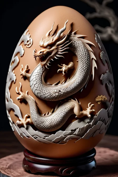<lora:Dragon_Engraving:0.8> dragon engraving on an egg, 8k resolution,