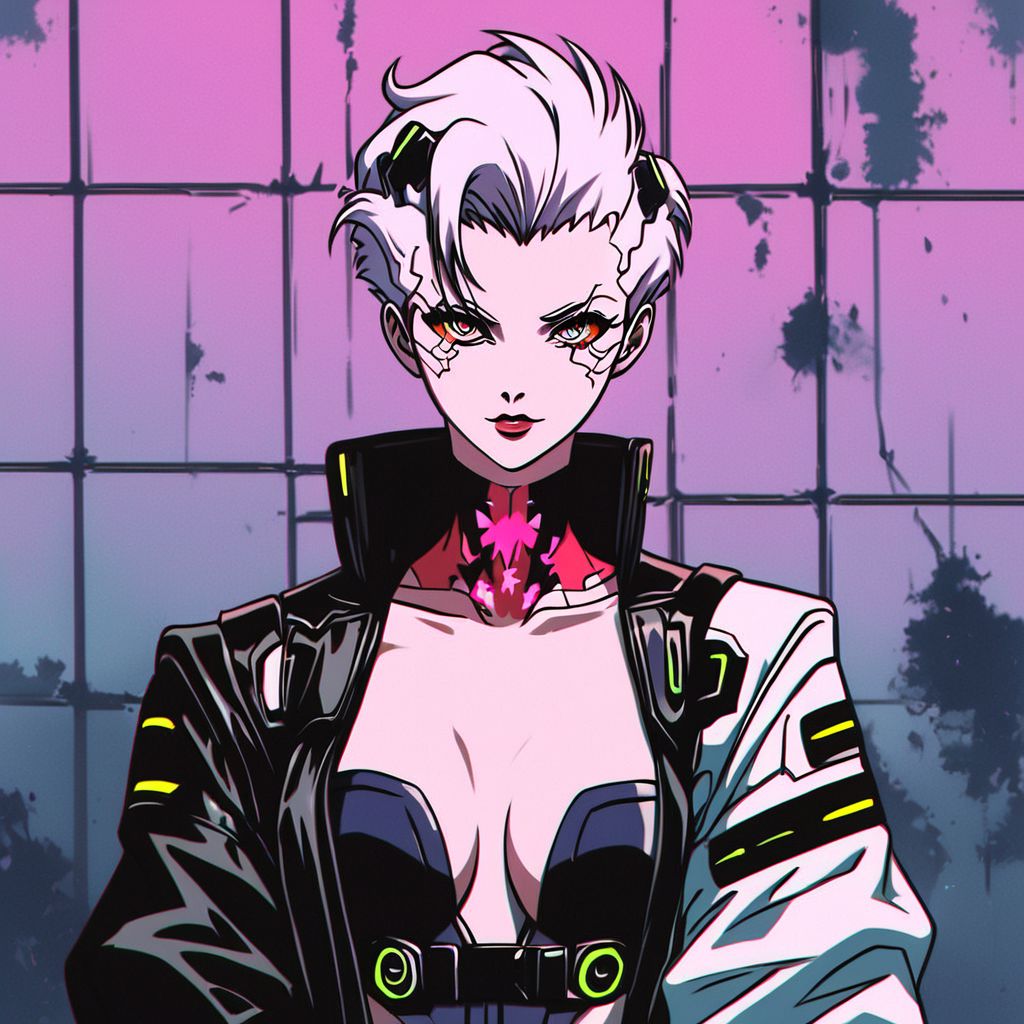 score_9, score_8_up, score_7_up, score_6_up, score_5_up, score_4_up,
BREAK
vintage, 1990s \(style\), retrowave, vaporwave, punk,
cyberpunk edgerunners,
masterpiece, best quality, detailed art, detailed face, correct anatomy, middle distance, anime style,
(ghost in the shell:1.2) style, (blade runner:1.2) style, femme fatale, anime girl, girl killer, assassin, white hair, red eyes, cyborg, crazy smile,
future, (cyberpunk:2), tokyo, busy street, neon lights in the background, megalopolis, (night:1.5) city, technology, wires