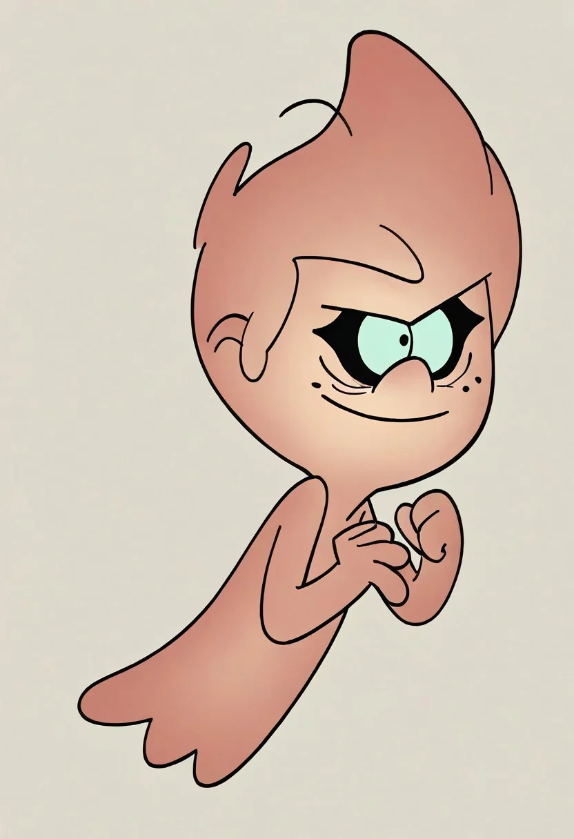 (score_9 | score_8_up | score_7_up)
((masterpiece:1))(best quality,very high quality,ultra detailed:1.2)
(2D,cartoon style,anime style)(Smooth:2)(clean blurring)
(four fingers on each hand,one thumb on each hand:1), wraith, ghost, Boy Lynn loud, solo, 1boy, round nose, freckles, red skin, ghost tail, full body