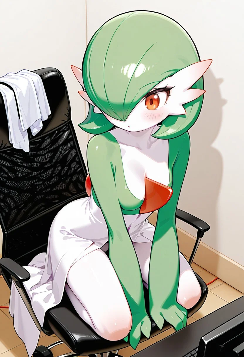 SOLO, Kneeling on office chair, gardevoir