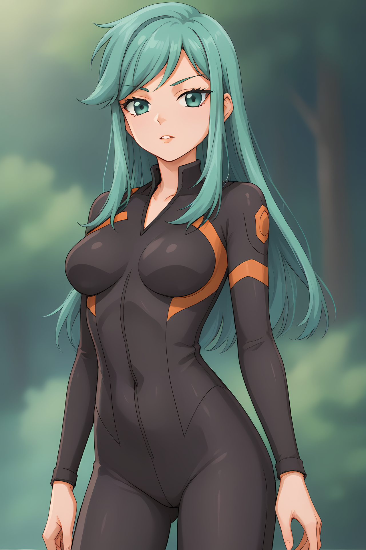 (bodysuit:1.60), cra-billy, green eyes, eyeliner, green hair, bangs, swept bangs, long hair, sidelocks, 
medium breasts, 1girl, solo, skinny, (source_anime, score_9, score_8_up, score_8, score_7_up), score_7, score_6_up, score_6, score_5_up, score_5, 
(horny:1.40),
(night sky outdoors:0.70),
(straight-on:1.20), (:1.20),
<lora:cra-billy-V04-000003:0.70>