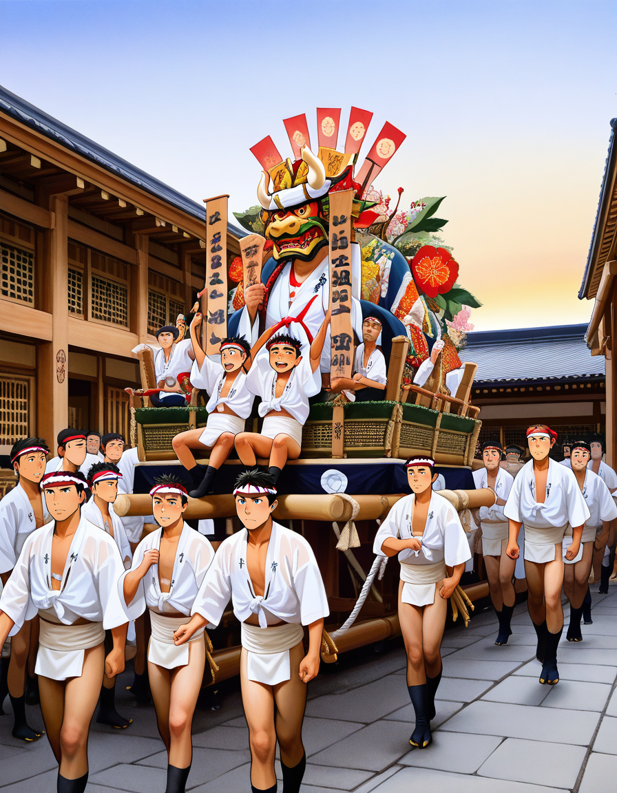 score_7_up, anime BREAK official art, 
<lora:yamakasa-000007:1>, yamakasa, 
male focus, 6+boys, outdoors, hachimaki, tabi, sky, multiple boys, east asian architecture, mizuhappi, parade float, kakiyama, carrying float, sitting, 
(masterpiece:1.3), best quality, high resolution, unity 8k wallpaper, extremely detailed CG, 8K, (watercolor \(medium\), muted color, sketch:1.1), perfect anatomy, highly finished, masterpiece, best quality, high quality, amazing quality, great quality, very aesthetic, ultra detailed, highres, absurdres, highly detailed, highly detailed background,