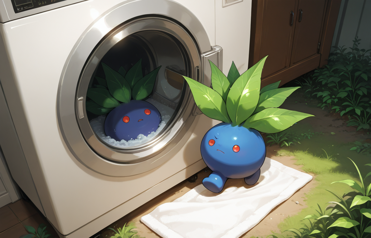 PonyScores7, source_anime,
BREAK (skeptical Enthusiasm expression, Raised eyebrow, slight smile, cautious eyes), (linens Closet, Deep in the heart of the hospital, this closet houses stacks of crisp white sheets and fluffy towels, detergent, industrial washing machine), (running), looking at viewer,  <lora:OddishPokedexPDXL:0.8> zzOddish, full body, red eyes, grass, blueberry, pokemon, oddish, leaf, no humans, pokemon (creature), multiple oddish,
BREAK <lora:xl_more_art-full_v1:0.2>, <lora:aesthetic_anime_v1s:0.2>, <lora:EpicF4nta5yXL:0.2>, <lora:detailxl:0.2> detailxl, <lora:Fant5yP0ny:0.2>, best quality, amazing quality, best aesthetic, absurdres, illustration, Volumetric_Lighting, ultra-detailed, very aesthetic, intricate details, 8k, masterpiece, best_quality 
BREAK (High Angle (from the side) view medium Close shot, focus on knees) 
BREAK <lora:Complicated fantasy portrait - XL Pony V2.0:0.4>, <lora:HDA_Detailer:0.2>,