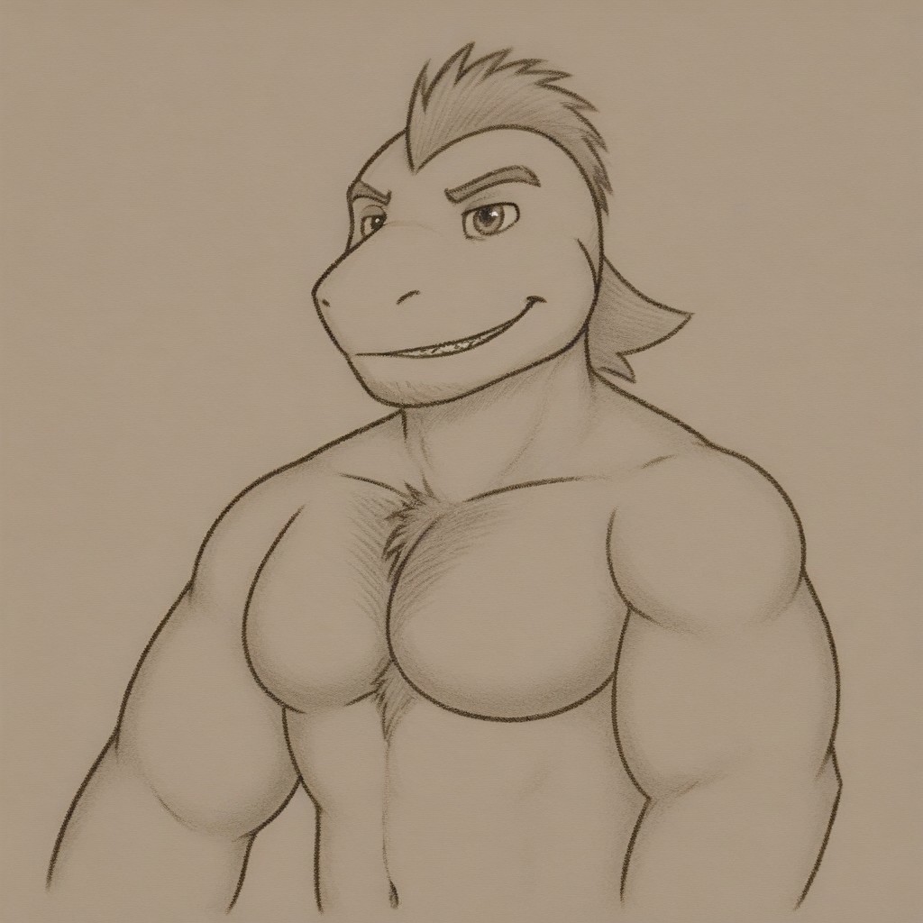 Sotamusora art, Sotamusora_Artstyle, Sotamusora Artstyle, anthro shark, handsome, bara, shirtless, chest hair, manly