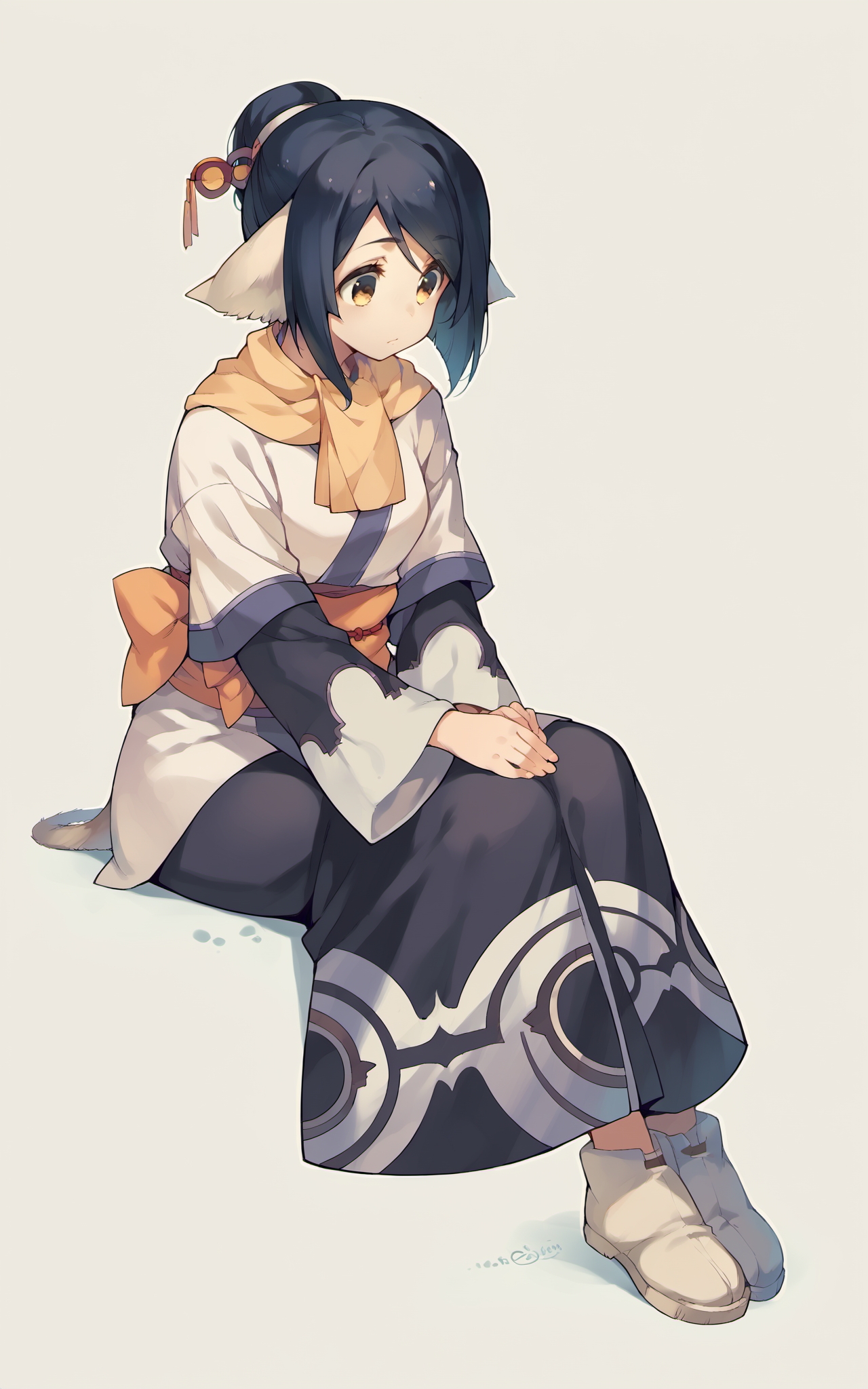 score_9,score_8_up,score_7_up,score_6_up,score_5_up,score_4_up,(source_anime),1girl,utawarerumono,utawarerumono: itsuwari no kamen,simple background,sitting,kimono,kuon \(utawarerumono\),<lora:kuon_pony:1>,