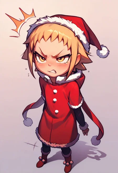 score_9, score_8_up, score_7_up, score_6_up, score_5_up, score_4_up, break, source_cartoon, official, cute, MiniMedusa, tsundere, santa clous costume, standing