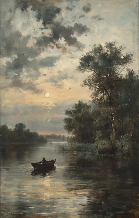 masterpiece,best quality,<lora:tbh291-sdxl:0.9>,illustration,style of Charles-Francois Daubigny portrait of noble man