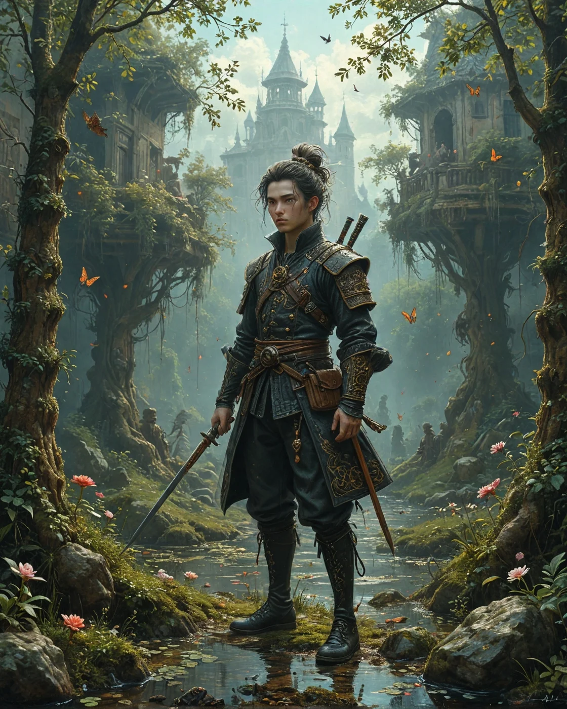tilted frame with gravity distortion effect of (gravity-mage with singularity grenades balancing on monowire tightrope while sniping use corrosive_aura:1.2) in front of William Turner (dramatic light), Peat bog with stunted birch growth, molehill fresh soil mounds, roman villa hypocaust, fieldfare flock in berry bushes,
wearing corporate samurai's kevlar hakama with stock ticker belt made of holographic phase-shifting polymer with glowing tribal glyph armbands,
manga-meets-renaissance fresco in the style of guweiz, haunted TV screen static glow, neon noir cigarette glow,
astral projection aura doubling, abyssal, pressure-distorted, brine-soaked, zen-inspired negative space dominance, artstation, trending on artstation, highly detailed fantasy art, stocking, intricate, elegant, highly detailed, centered, digital painting, concept art, smooth, sharp focus,
<lora:tbh124-sdxl:0.15> style of Jean-Antoine Watteau,
<lora:tbh129-sdxl:0.15> style of Michael Cheval,
<lora:Sinozick:0.15>,
<lora:add-detail-xl:0.7>,
<lora:aidmaMJ6.1_v0.5_2:0.3> aidmamj6.1,
<lora:Flux-XL_Scenery:0.15> flux-scenery,
<lora:Flux-style-xl-lora:0.15> flux-style,
<lora:1dkXLP:0.15> 1dk,
<lora:extremely_detailed:0.8> extremely detailed ,
<lora:tbh76-sdxl:0.05> Style of Mark Ryden,
<lora:tbh124-sdxl:0.15> style of Jean-Antoine Watteau,
<lora:tbh129-sdxl:0.15> style of Michael Cheval,
<lora:Sinozick:0.15>,
<lora:add-detail-xl:0.7>,
<lora:aidmaMJ6.1_v0.5_2:0.3> aidmamj6.1,
<lora:Flux-XL_Scenery:0.15> flux-scenery,
<lora:Flux-style-xl-lora:0.15> flux-style,
<lora:1dkXLP:0.15> 1dk,
<lora:extremely_detailed:0.8> extremely detailed ,
<lora:tbh76-sdxl:0.1> Style of Mark Ryden,, Cyberpunk art style, futuristic cityscapes, neon-lit streets, high-tech and low-life, cybernetic enhancements, dystopian and gritty atmosphere
