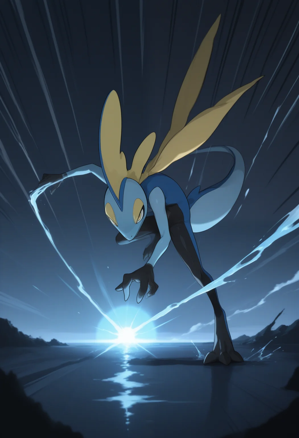 masterpiece,best quality,amazing quality, 1boy, solo, 1nt3l30n, pokemon (creature), full body, action scene,