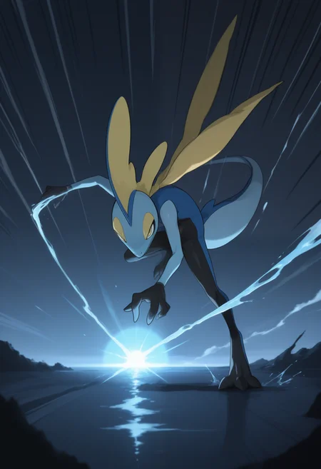 masterpiece,best quality,amazing quality, 1boy, solo, 1nt3l30n, pokemon (creature), full body, action scene,