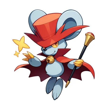 Daroach, 1boy, red cape, red hat, bell, white background, looking at viewer, white background, holding object, cane, medium shot, masterpiece, masterwork