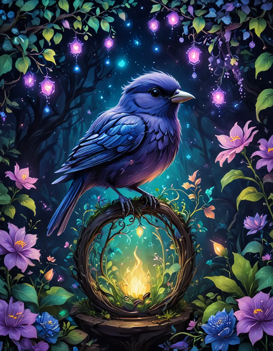 novuschroma14 style Bird Garden <lora:novuschroma14 style:1> <lora:sdxl_lightning_8step_lora:1> <lora:FaeTastic Details:1>