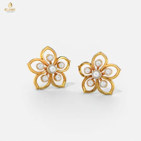 golden ear ring,flower shape<lora:diamond:1>
