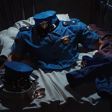 score_9, score_8_up, realistic, rating_questionable, bif, police officer costume
<lora:clothes_removed:1>, male clothes removed, no humans
,in the dungeon, dark dungeon, darkness, a background of dark dungeon, , <lora:egg_leonard-04:.3>, <lora:style_Concept Art DarkSide Style LoRA_Pony XL v6:1><lora:slider_Body Type_alpha1.0_rank4_noxattn_last:2>