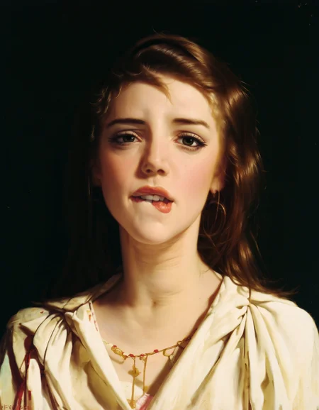 score_9, score_8_up, score_7_up, score_6_up, score_5_up, score_4_up, beautiful woman, biting own lip, seductive, dark background