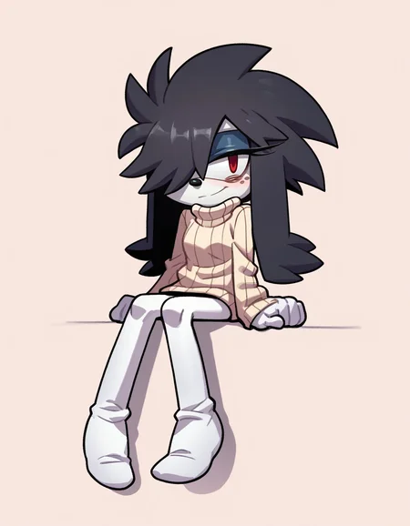 score_9, score_8_up, score_7_up, score_6_up, score_5_up, score_4_up, 1girl, full body, solo,
<lora:EvanStan-18:0.9> evnstnly, furry, sweater, turtleneck sweater, white leggings, no shoes, white gloves, sitting, blush, light smile, looking at viewer, flat chest, pantyhose, blue eyeshadow,, <lora:Furfrou_v2:0.8> furfrou, (dog ears, dog tail, dog girl), black fur, white skin, red eyes, jitome, bags under eyes, small breasts, freckles, hair over one eye, body freckles, half-closed eyes, tall female, skinny, very tall, lanky,