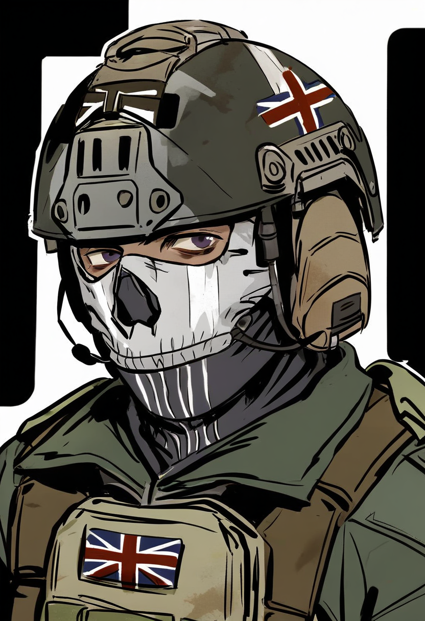 9_score,8_score_up,7_score_up,<lora:CODwarfareMalesPonyXL-000020:1>,ghost(modern warfare 2),1boy,solo,male focus,mask,white background,looking at viewer,upper body,simple background,military,bulletproof vest,helmet,jacket,