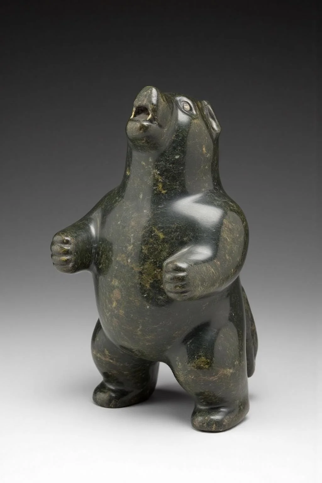 Inuit sculpture of a dog howling. <lora:inuit_cap_d6a3e12:1.0><lora:821715093269211146:0>