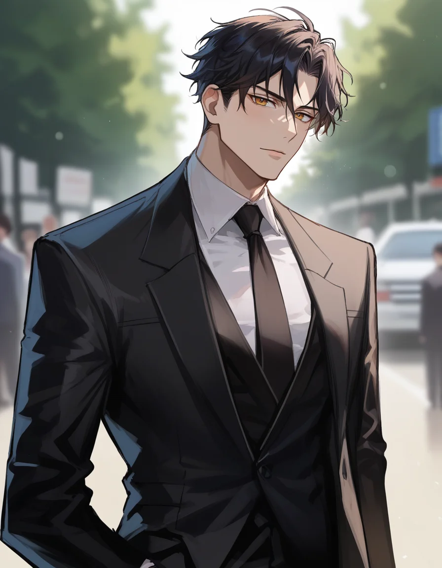 score_9, score_8_up, score_7_up, source_anime, solo, man, blurred background, public, remsrar, black hair, black suit, <lora:remsrar:0.8>