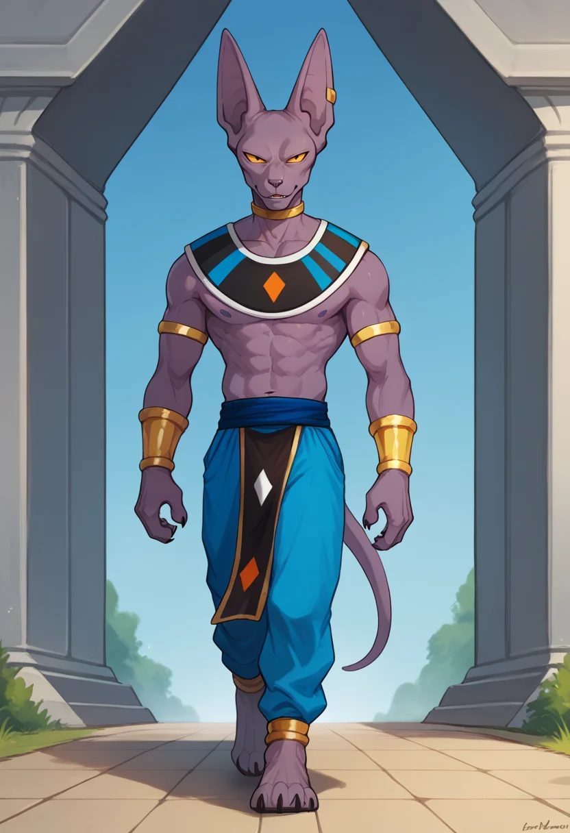 score_9, score_8_up, score_7_up,
((best quality)), absurdres,
<lora:BeerusPXL:1> BeerusPXL, slim figure, anthro, male, 1boy,
solo, full body, walking, destroyer top, destroyer loincloth, destroyer pants, pecs, muscular male,
<lora:Smooth Anime Style LoRA XL:0.7> Smooth, Anime, <lora:Expressive_H:1> Expressiveh,
