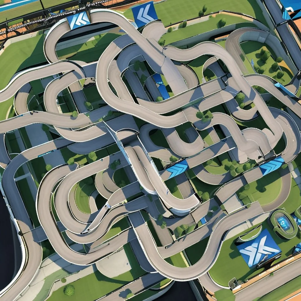 realistic, photo, trackmania, from above, road, map