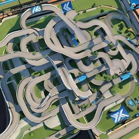 realistic, photo, trackmania, from above, road, map