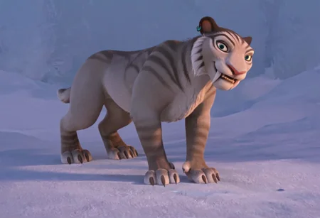 score_9, score_8_up, score_7, score_6_up, score_5,
snow and ice and forest walls in background, solo,
<lora:J_cartoon:0.6>
<lora:Furry_Lora_Shira_Ice_Age:0.6>
BREAK
(shira:1.2, saber-tooth tiger), fangs, green eyes, ice age, furry body, silver-grey fur with black stripes,
smiling at viewer