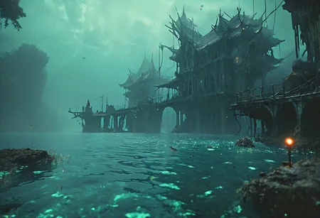 Mythical Nightscapes, High Fantasy Realms. Anime Worlds, Apocalyptic Visions, Underwater Scenes, landscape