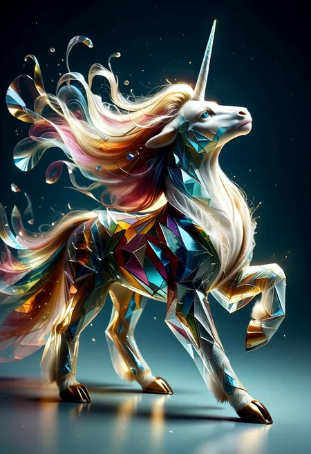 score_9, score_8_up, score_7_up, source_furry, elegant unicorn, mane of flowing glass shard, glass shard coat, noble stance, soft light, rating_safe