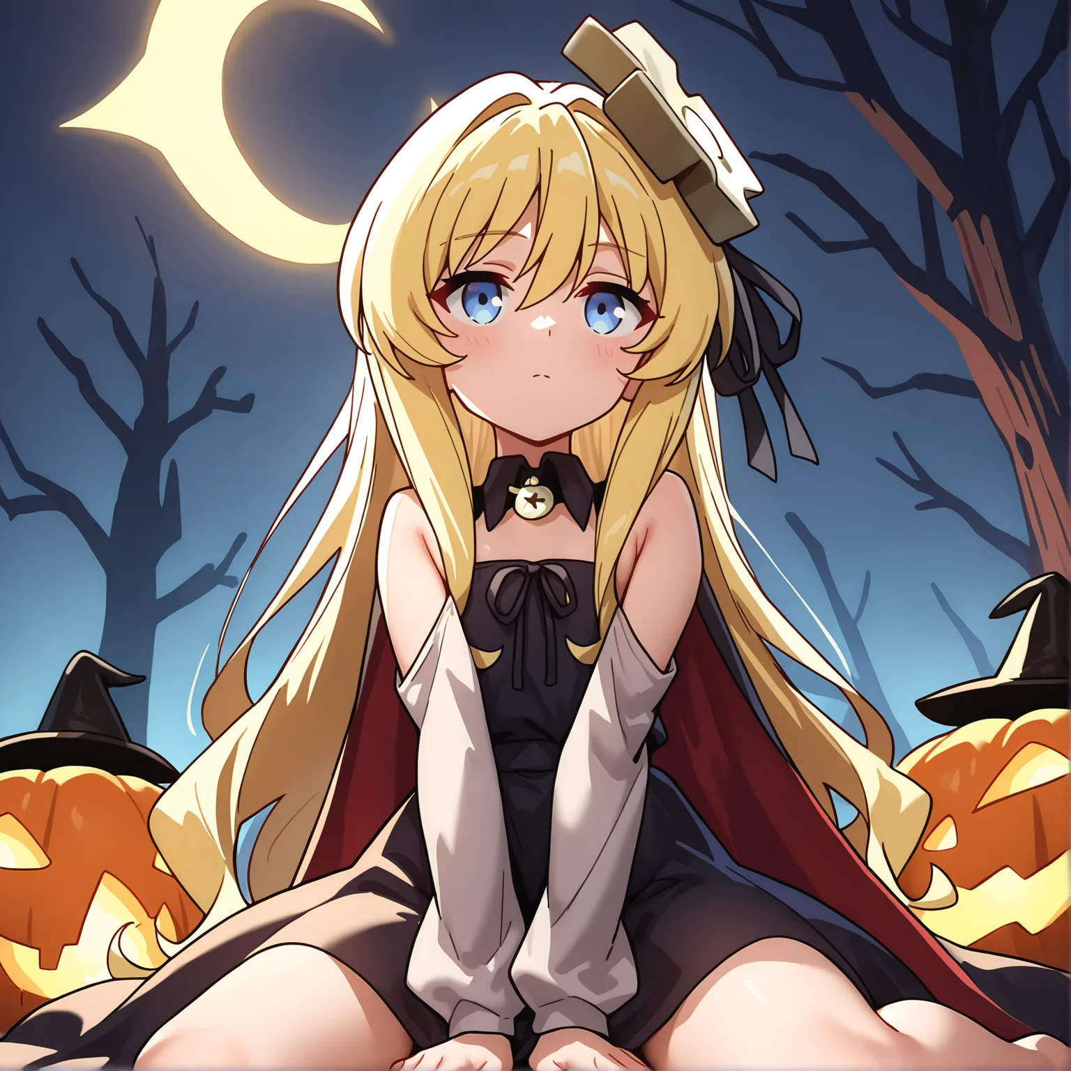 newest,absurdres,masterpiece,highres,<lora:noobai_ep11_stabilizer_v0.138_fp16:1>,<lora:alisa:0.9>,alice kisaragi,blonde hair,Volumetric Lighting,halloween costume,