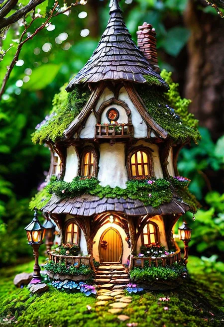 Miniature house mage , high quality, detailed background, 8k,35mm