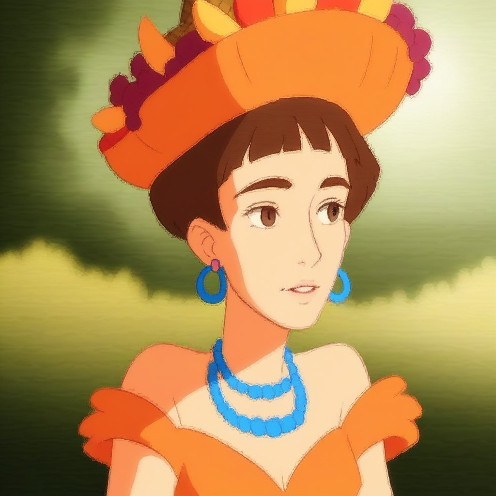 score_9, solo, imslime, brown hair, short hair, earrings, necklace, dress, hat, outdoors, forest, natural lighting
