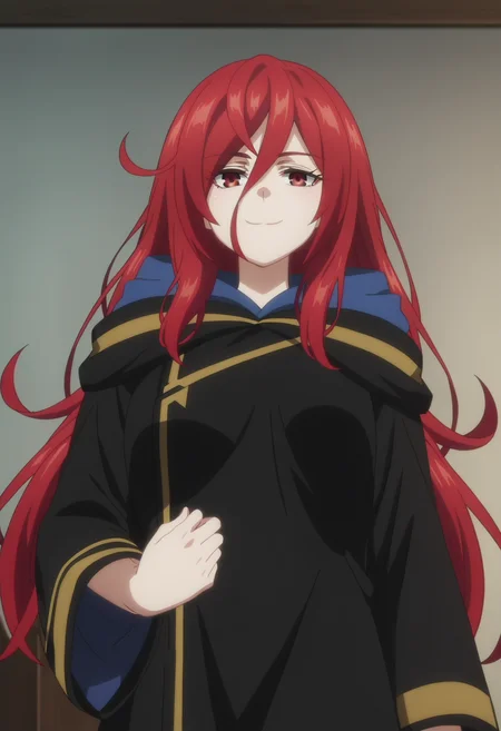 score_9, score_8_up, score_7_up, source_anime,
BREAK
1girl, solo, anime screencap, anime coloring,
<lora:shiSophiaV1:1>,
shisophiablack, long hair, red eyes, hair between eyes, red hair,
black cloak, black robe, hooded robe, black hood,
looking at viewer, smile,