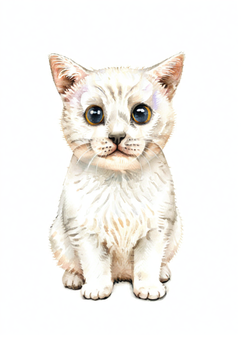 <lora:æ°´å½©:1>,cat,no humans,white background,animal,looking at viewer,simple background,black eyes,watercolor_(medium),, masterpiece, best quality,