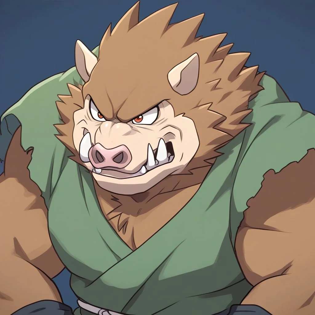 score_9,score_8_up, rating_safe, source_furry, by dsharp, furry, 2d, detail face,
Orc(dragon Quest), boar, wild, rough, rude, Vulgar, vile,