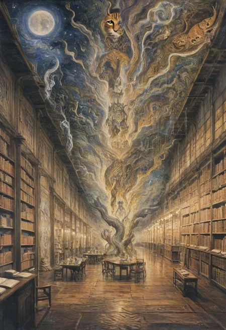 <lora:pixhell15Lora_v10:1>, makoto shinkai, a book showing the sigil for feline magic, framex, extremely detailed, double exposure, cgj artstyle, interior design, strange composition, river, <lora:kVoidEnergy:.7> V0id3nergy, Depth of Field, jpeg artifacts,