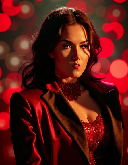 Shameful, Lustful, Dramatic spotlight, in Nisei Blazer, ral-smlfcs, Light and Bright, <lora:ral-smlfcs-flux-000010:1>, magic atmosphere, atmosphere, set logical ambient background, full color, excellent composition, fabulous colors, deep rich colors, detailed, beautiful detailed supreme quality color intricate, cool colors, fine polished