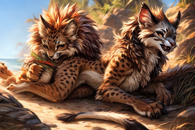 uploaded on e621, by carrot, by castitas, by reallynxgirl, by hioshiru, by loimu, by blotch, by kenket, by lizet,
FurryCore, 
catfolk,
Catra_Shera,
belladonna,
dragon,
(sexy pose), dynamic pose, NSFW, nude,
raised tail, paws, female, flat chest, 
lying on back, butt, presenting, spread legs, 
snuggling, kissing, playing, licking,
feral, furry female anthro cat, detailed and extremely fluffy body fur, tail, stripes, 2 girls, highly_detailed_face, symmetrical_eyes, fangs, open mouth, claws, young,
looking at viewer,
smile, blush, 
athletic, muscular, sleek,
brush stroke style, concept art, highly detailed, masterpiece, best quality, cinematic composition, 
sunlight, on a beach, 
masterpiece, best quality, realistic, (intricate:0.9), (high detail:1.4), film photography, {soft focus}, RAW photo, photorealistic, analog style, subsurface scattering, photorealism, absurd res,