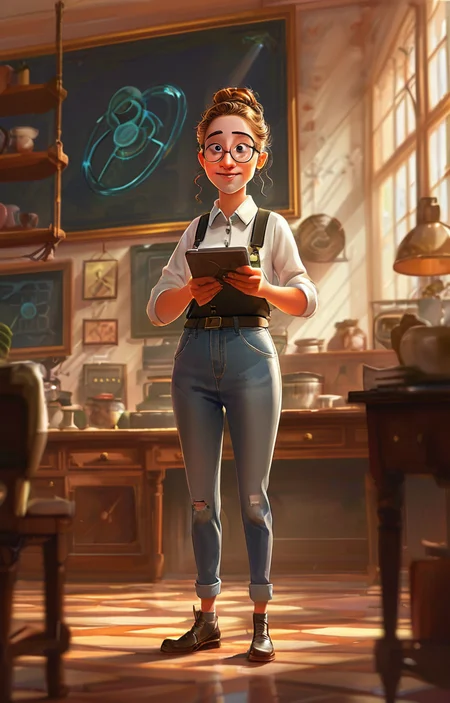 masterpiece,best quality,<lora:tbh2-sdxl:0.9>,illustration, tech genius teenage girl