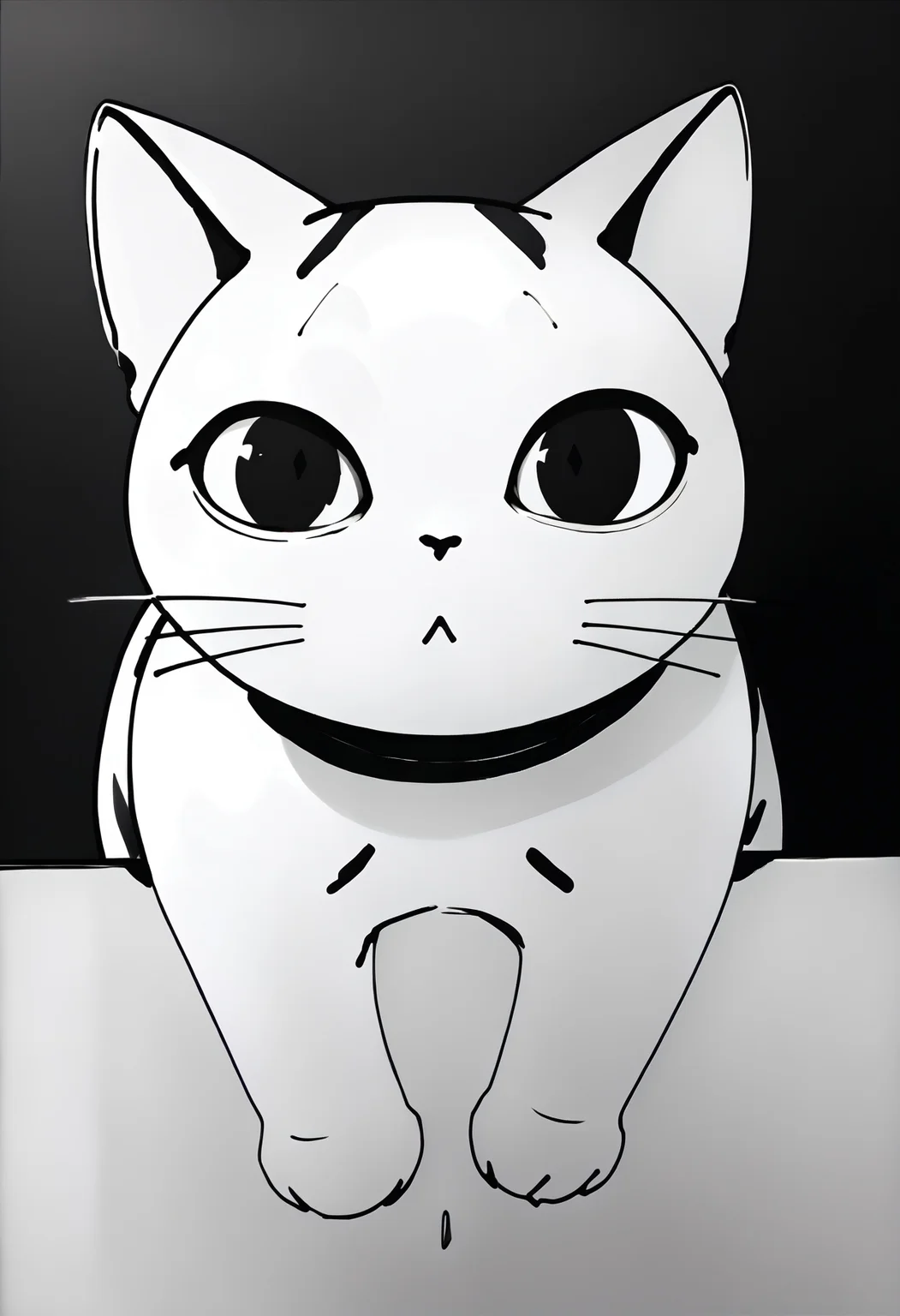 monochrome,
ChiYamada, cat, black eyes, no humans, desk, dark background,
score_9,score_8_up,score_7_up,
<lora:Potat_dark_ink_v1_monochrome-RS24:1> <lora:ChamChiYamadaPonyXL:1>