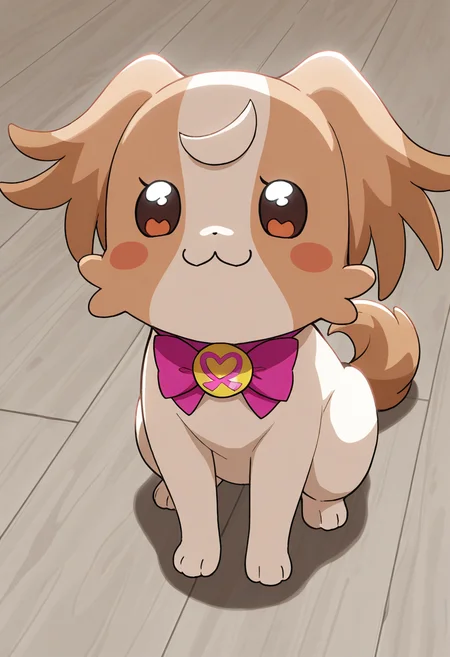 best quality, masterpiece, very aesthetic, dogkomugi, no humans, solo, :3, bowtie, dog, bow, furry, feral,