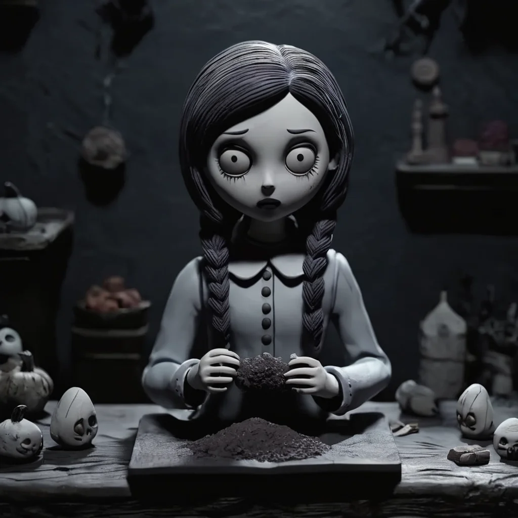 A horror girl, dark scene, horror movie, creepy, detailed,
,Clay Animation, Clay, <lora:ClayAnimationPash:1>