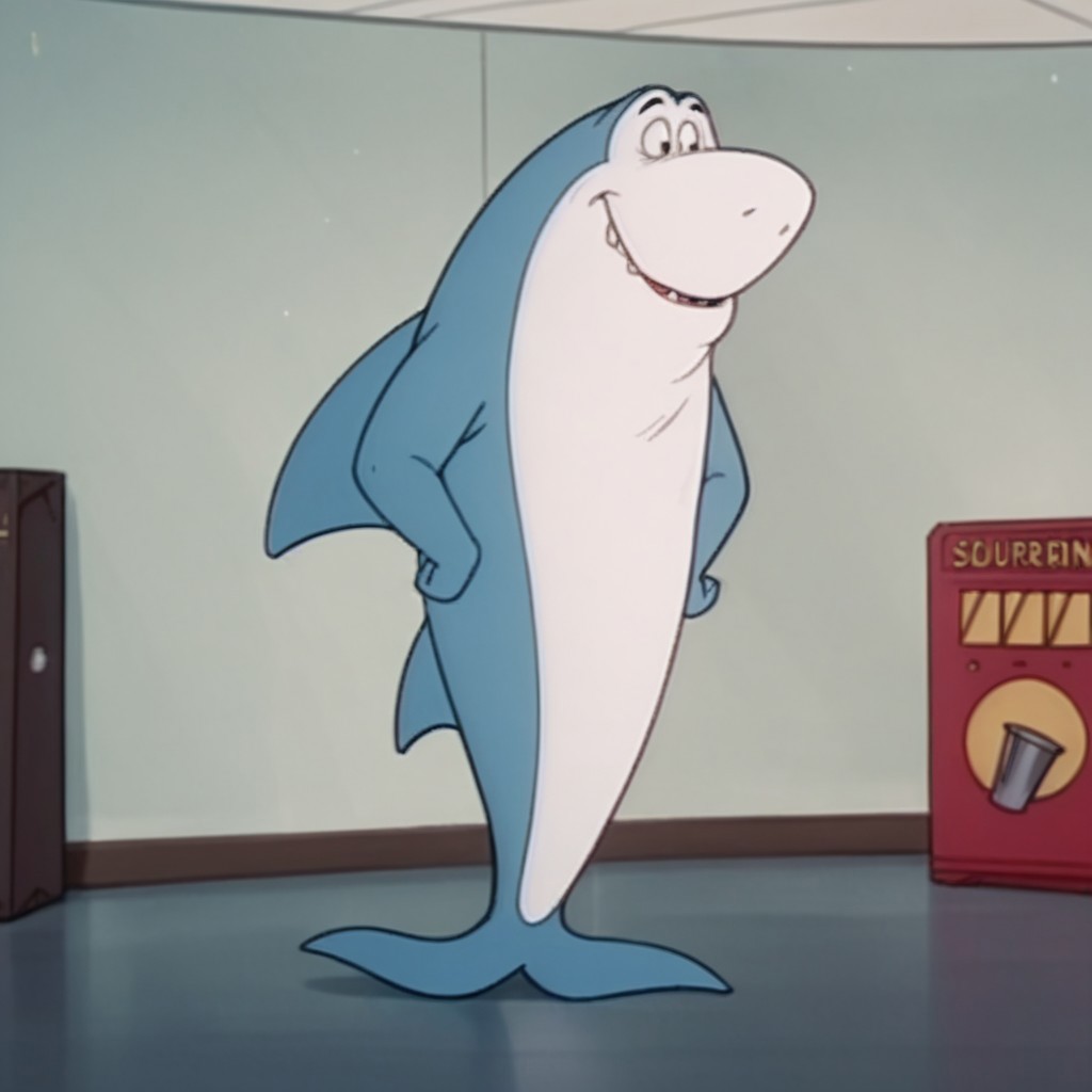 score_9, score_8_up, score_7_up, score_6_up, score_5_up, score_4_up, source_furry, jabberjawHB, feral, male, shark, blue skin, standing, inside, hands on hips