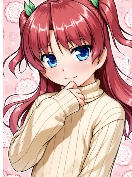 detailed background, shiny skin, posing, rating safe,
<lora:aogiri.pony:1>,
aogiri, kazumi, ,
two side up,
sweater,