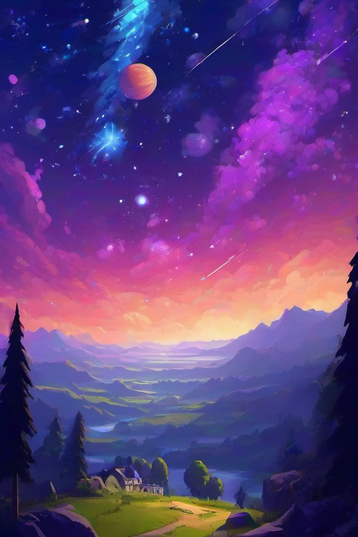 masterpiece high quality
<lora:PE_ToonLand:1> PEToonLand
galaxy,stars,planets,meteor shower