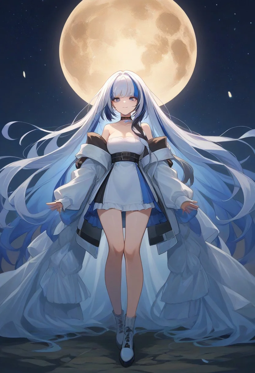 score_9, score_8_up, score_7_up, source_anime, BREAK, standing, very long hair, blue hair, streaked hair, multicolored hair, hubblenc